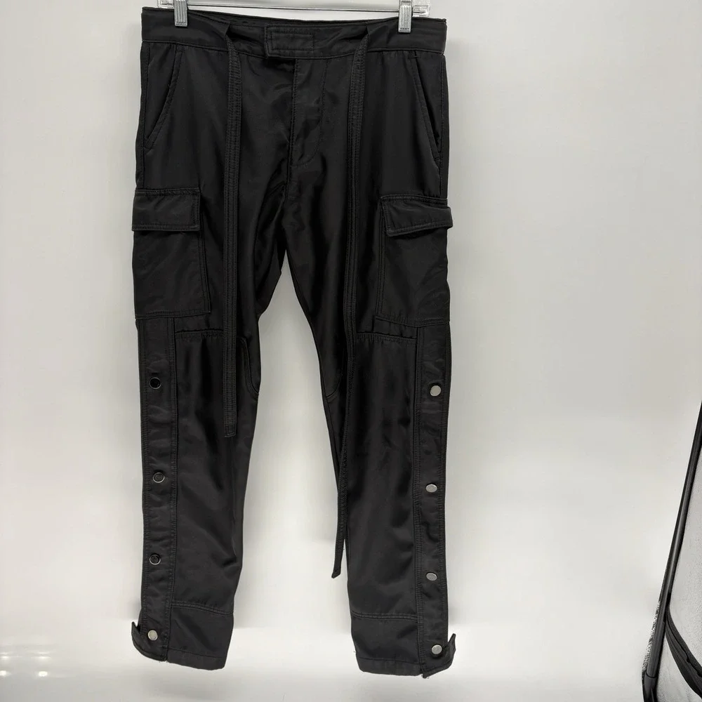MNML Nylon Track Cargo Pants Button & Zip Leg Opium Avantgarde Rick Style Men 28